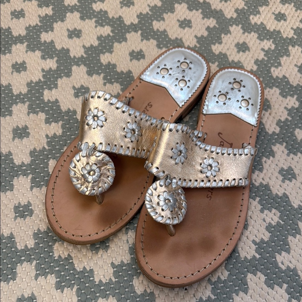 Jack Rogers Gold and Silver Women's Sandals